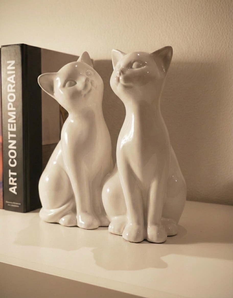 Duo de chats décoratifs en impression 3D