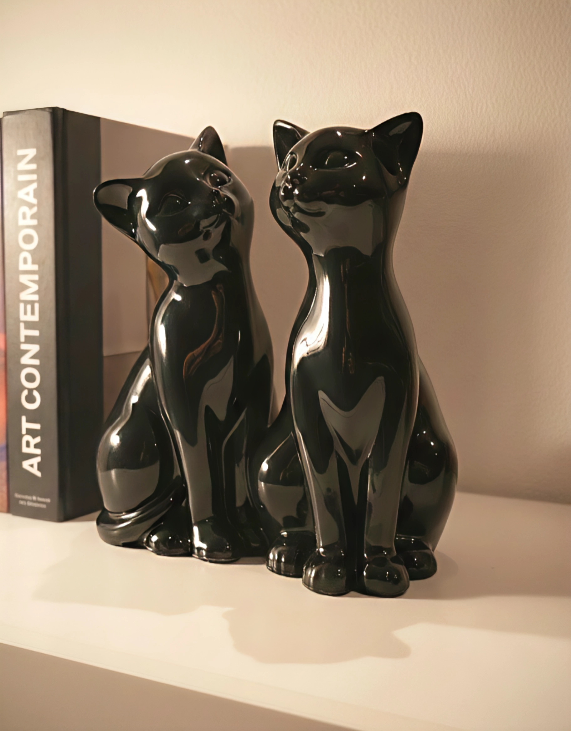 Duo de chats décoratifs en impression 3D