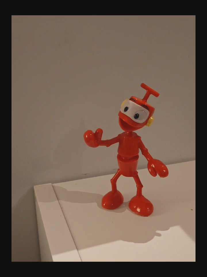Figurine robot rétro brillante imprimée en 3D multicolore – déco années 80