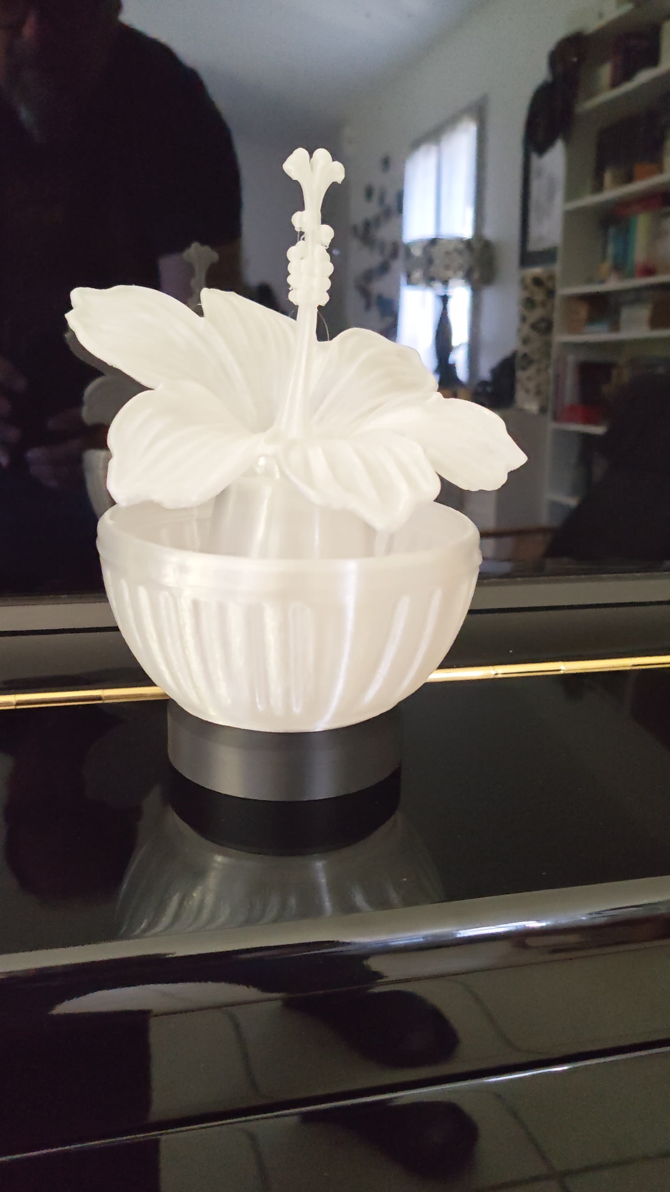 Lampe Fleur Sculpturale 'Hibiscus Cristallin'